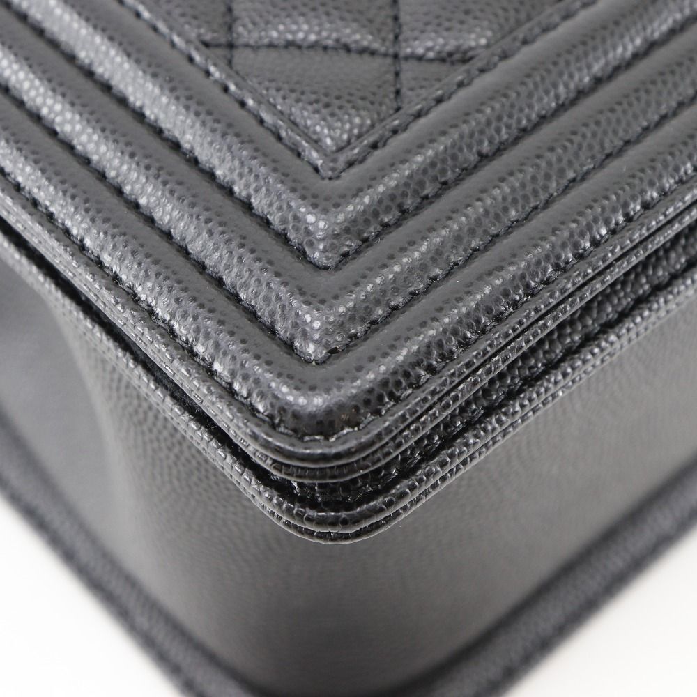 Chanel Boy Ibushi Caviar Leather Black Shoulder Bag — view 4