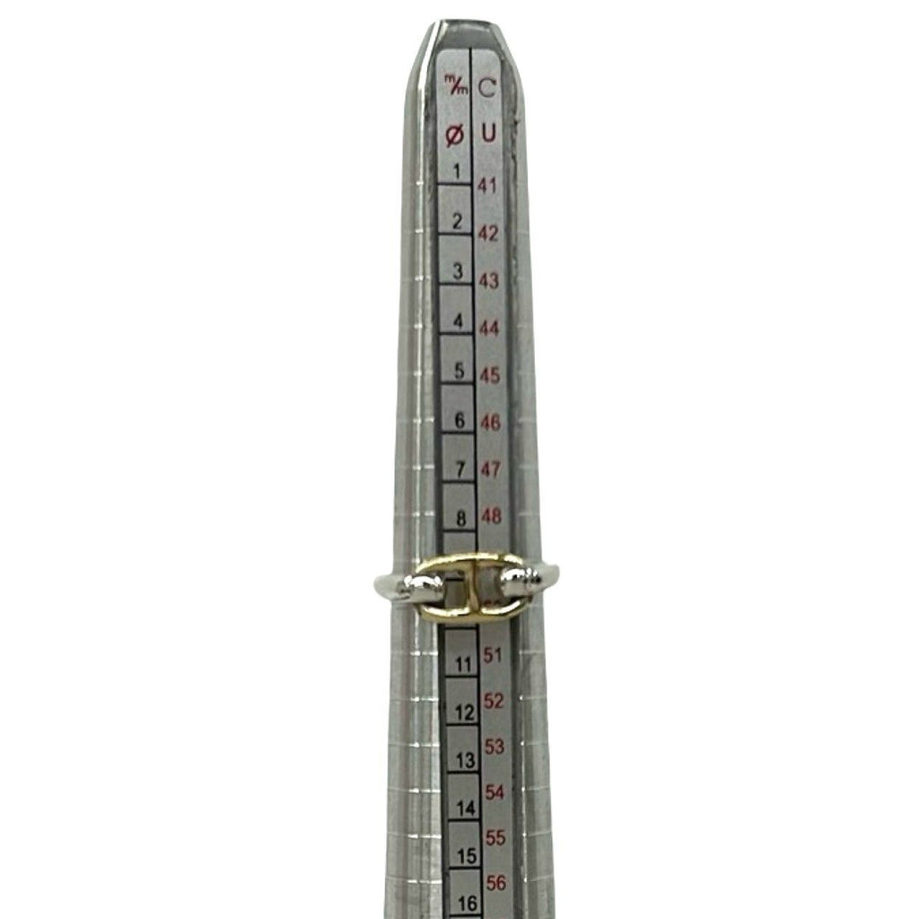 Hermes Vintage Chaine D'ancre Ring Silver Yellow Gold — view 7