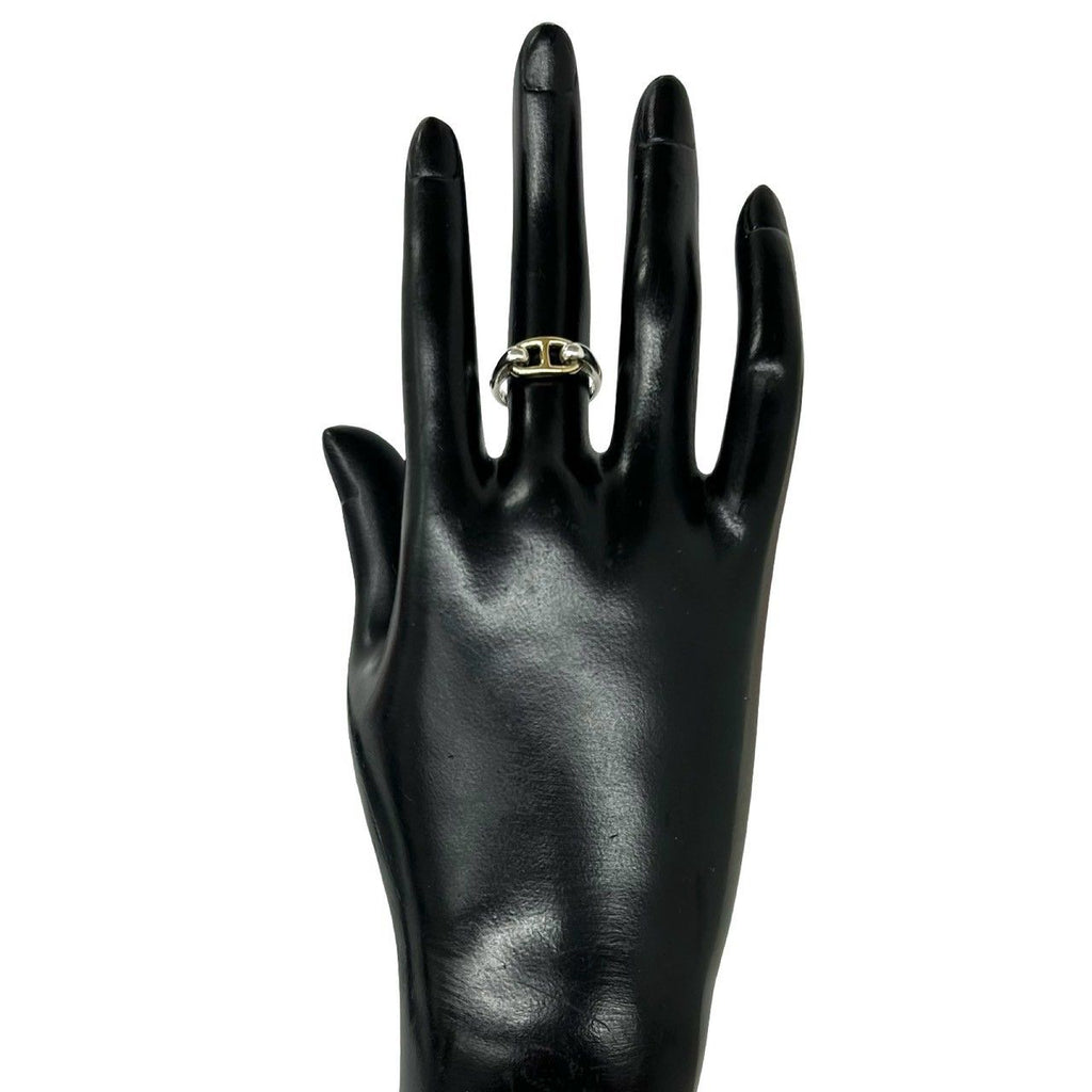 Hermes Vintage Chaine D'ancre Ring Silver Yellow Gold — view 2