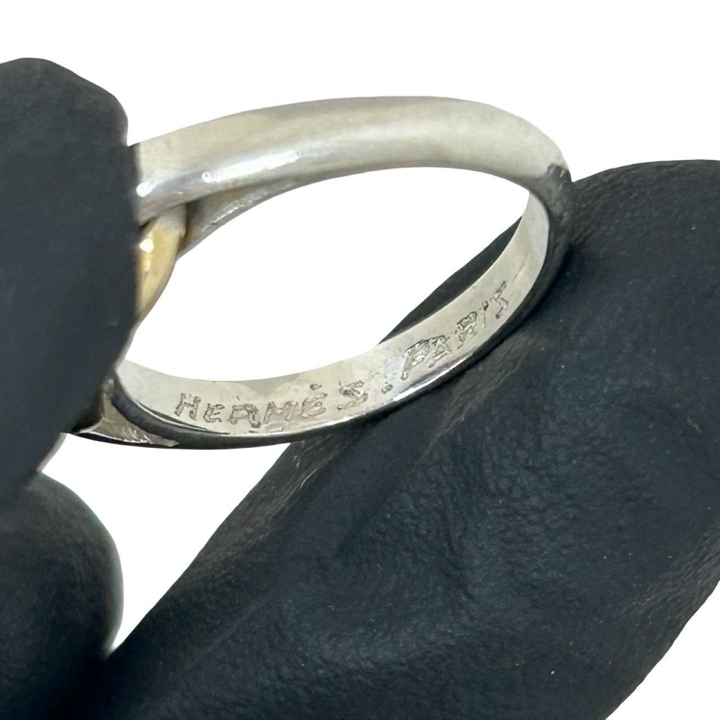 Hermes Vintage Chaine D'ancre Ring Silver Yellow Gold — view 3
