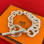 Hermes Chaine D'ancre Parade GM Bracelet 925 Sterling Silver