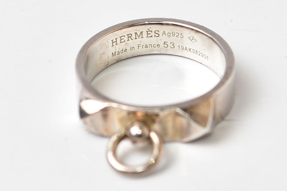 Hermes Ring Collier de Champagne Silver — view 3