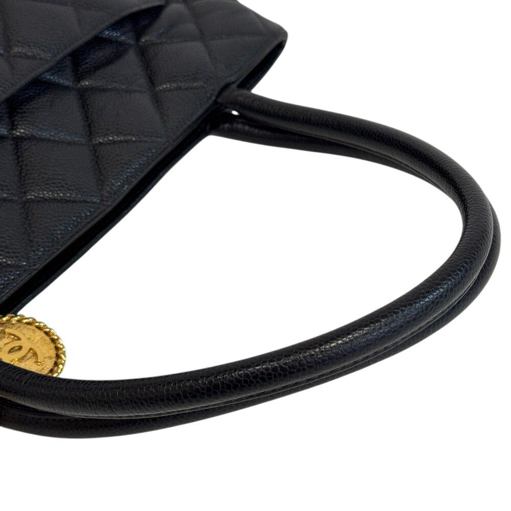 Chanel Reissue Tote Logo Caviar Leather Handbag Black Gold — view 5