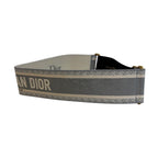 Dior Belt Embroidery Logo Canvas Leather Gray 85