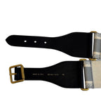 Dior Belt Embroidery Logo Canvas Leather Gray 85 — view 5