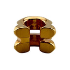 Hermes Joquette Earrings Ear Calfskin Gold Black — view 3