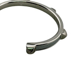 Hermes Athena Bangle Leather Silver Bracelet Tarnish Dents Discoloration — view 2