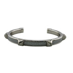Hermes Athena Bangle Leather Silver Bracelet Tarnish Dents Discoloration — view 6