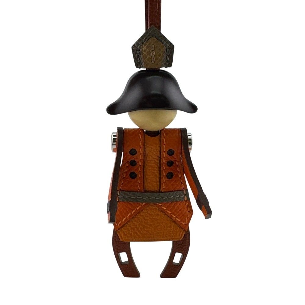 Hermes Fireworks Charm Veau Epsom Orange Keychain