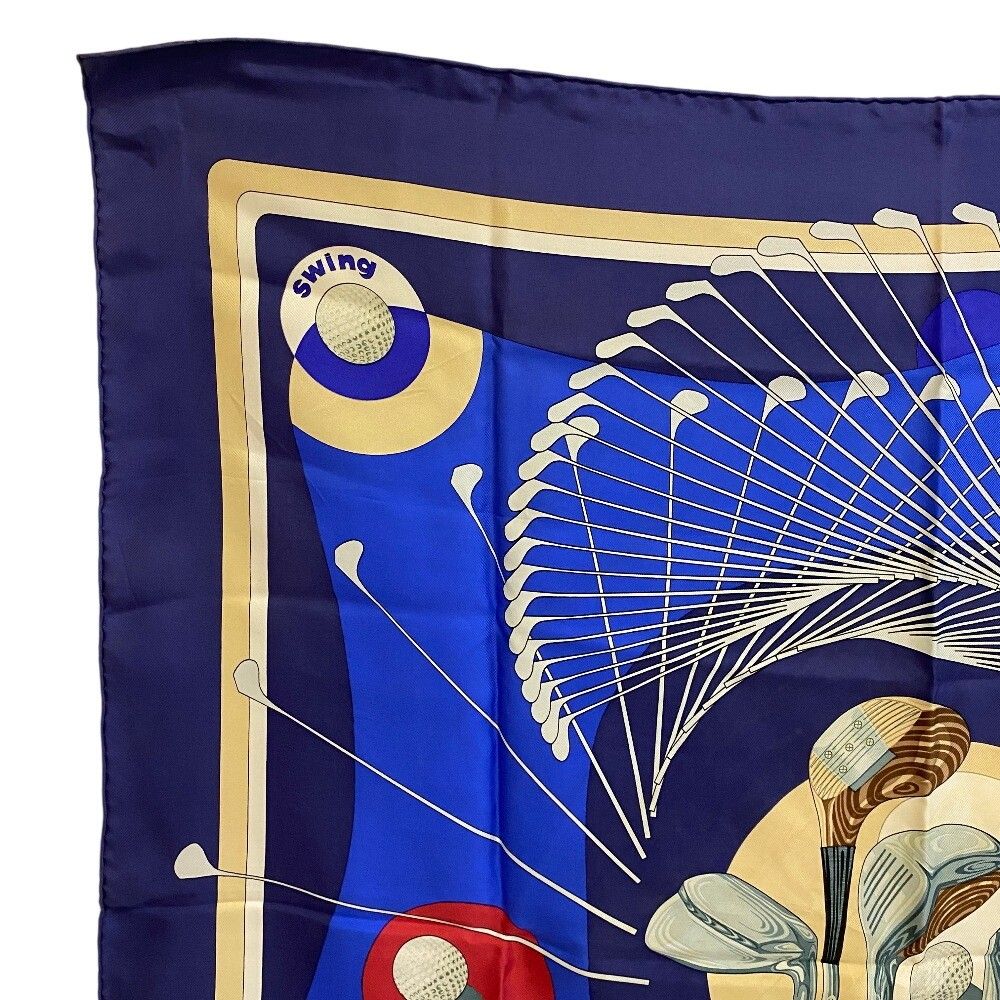 Hermes Swing Carre 90 Silk Scarf Blue — view 2