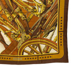 Hermes Rythmes du Monde Carre 90 Silk Scarf Brown — view 3