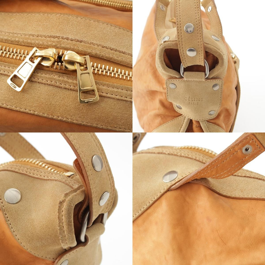 Celine Leather Suede 2-Way Shoulder Bag Brown — view 8