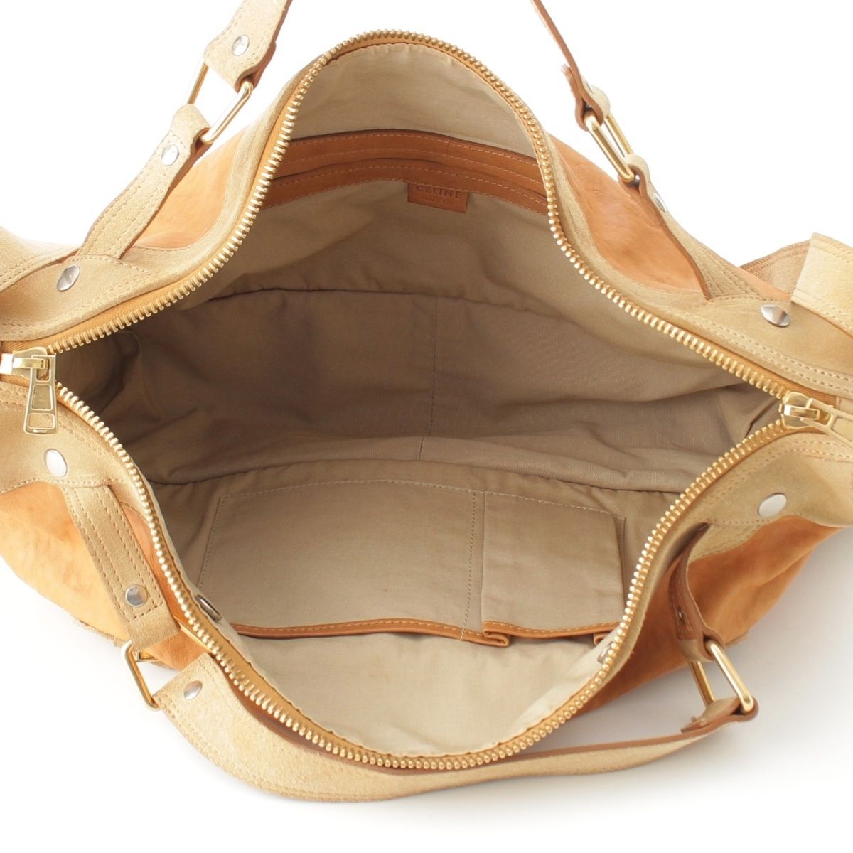 Celine Leather Suede 2-Way Shoulder Bag Brown — view 6