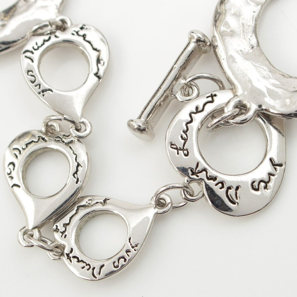 Saint Laurent Vintage Circle Heart Necklace Silver — view 4