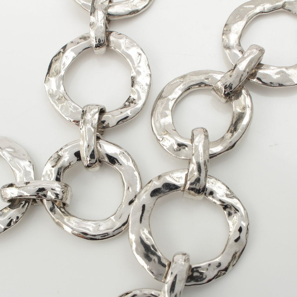 Saint Laurent Vintage Circle Heart Necklace Silver — view 3