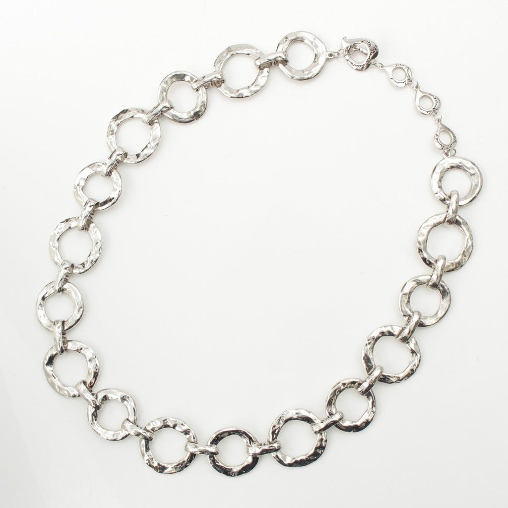 Saint Laurent Vintage Circle Heart Necklace Silver — view 2