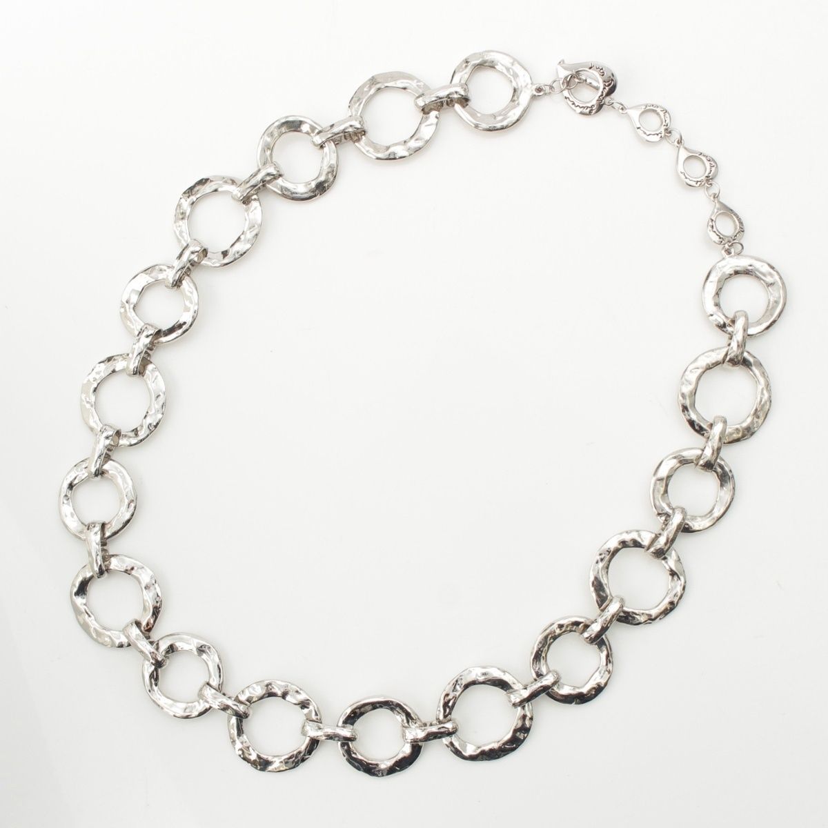 Saint Laurent Vintage Circle Heart Necklace Silver — view 2