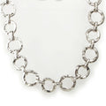 Saint Laurent Vintage Circle Heart Necklace Silver