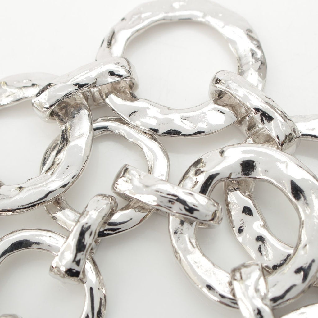 Saint Laurent Vintage Circle Heart Necklace Silver — view 7