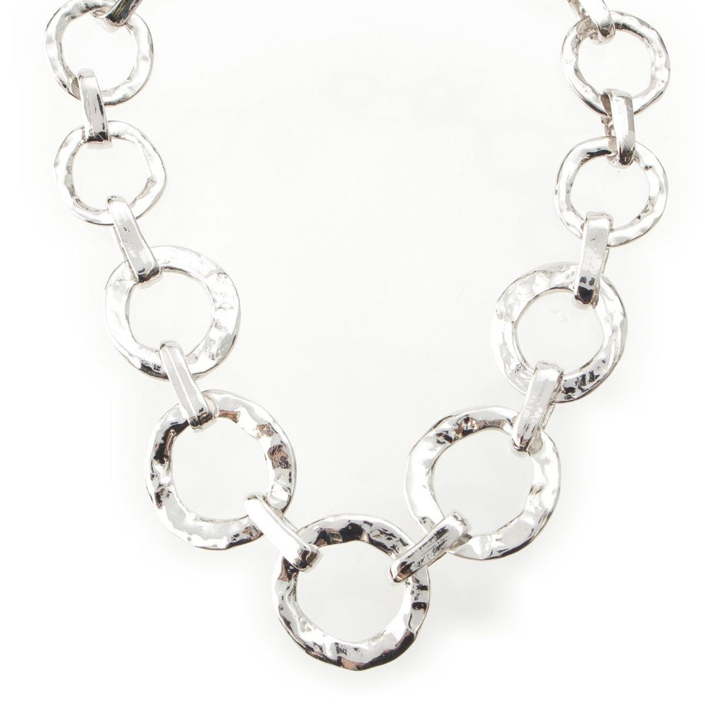 Saint Laurent Vintage Circle Heart Necklace Silver — view 2