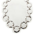 Saint Laurent Vintage Circle Heart Necklace Silver
