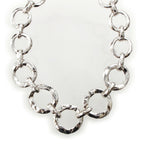 Saint Laurent Vintage Circle Heart Necklace Silver