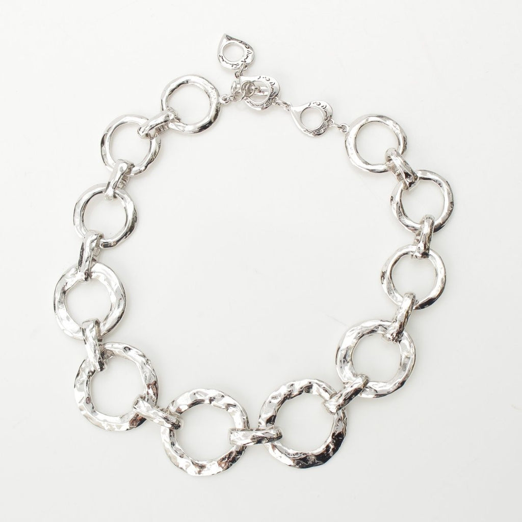 Saint Laurent Vintage Circle Heart Necklace Silver — view 3