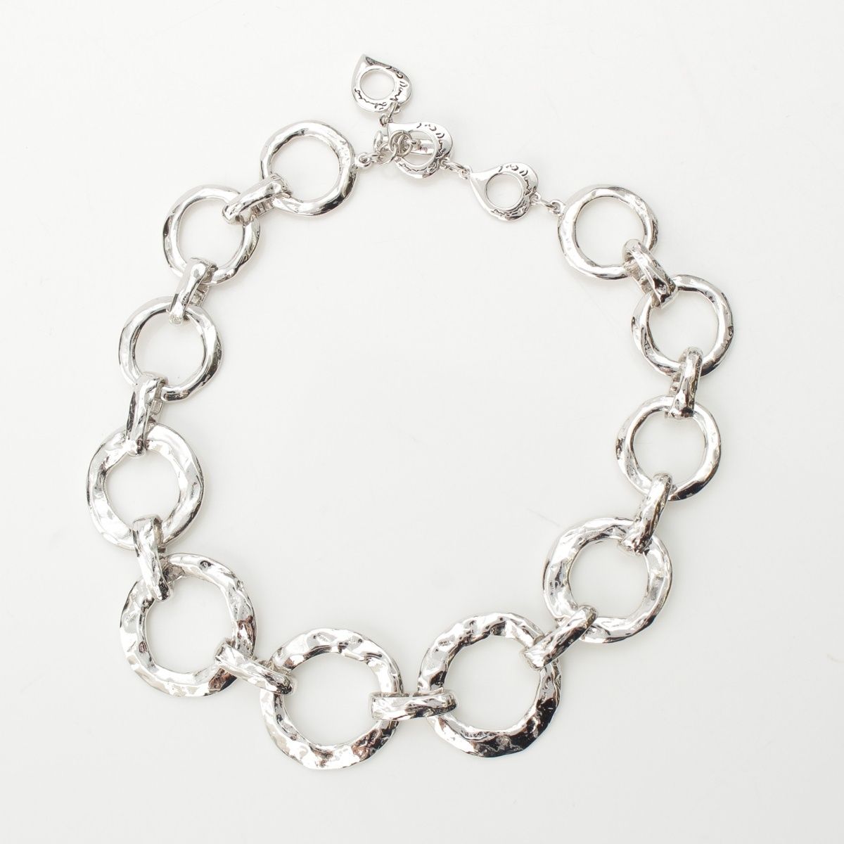 Saint Laurent Vintage Circle Heart Necklace Silver — view 3