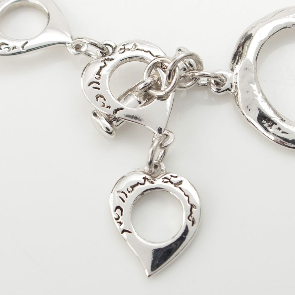 Saint Laurent Vintage Circle Heart Necklace Silver — view 6