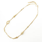 Saint Laurent Vintage Pearl Chain Necklace Gold — view 2