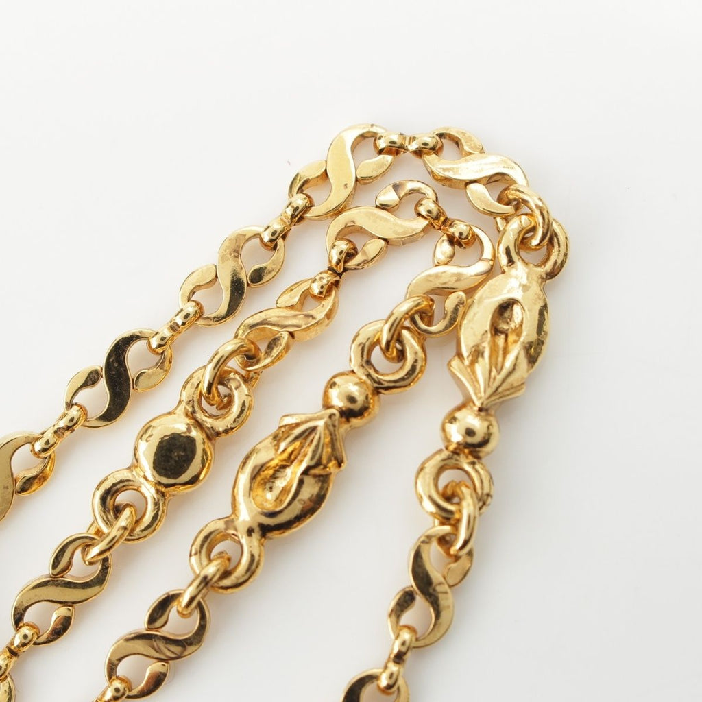 Saint Laurent Vintage Pearl Chain Necklace Gold — view 6
