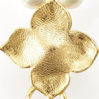 Saint Laurent Vintage Flower Pearl Necklace Gold — view 6