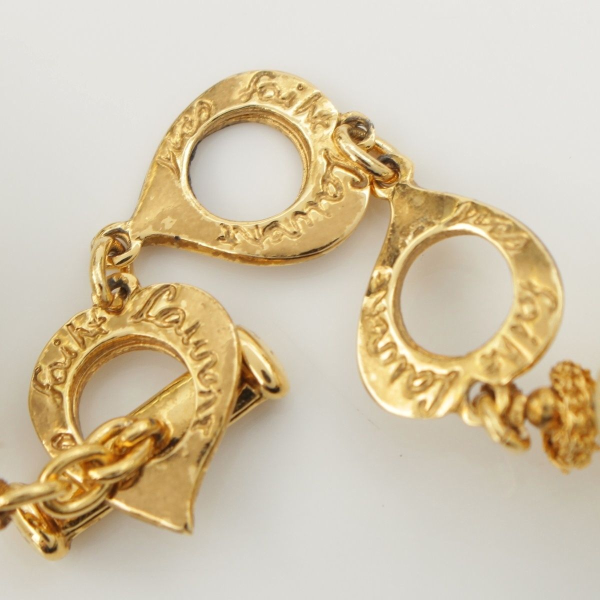Saint Laurent Vintage Flower Pearl Necklace Gold — view 5