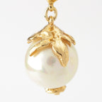 Saint Laurent Vintage Flower Pearl Earrings Gold — view 4