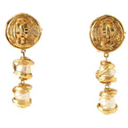 Saint Laurent Vintage Pearl Swing Earrings Gold — view 2