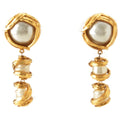 Saint Laurent Vintage Pearl Swing Earrings Gold