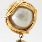 Saint Laurent Vintage Pearl Swing Earrings Gold — view 5