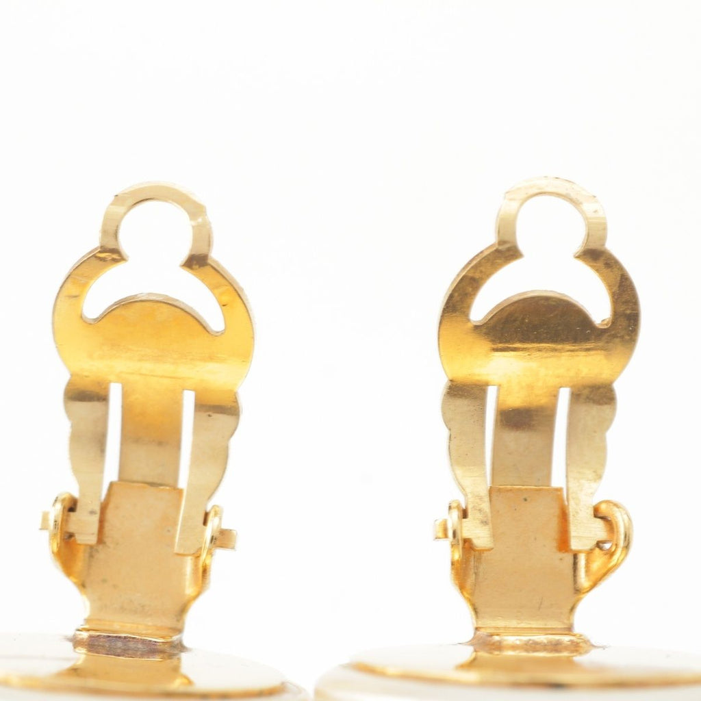 Chanel Vintage CC Logo Pearl Earrings White Gold — view 6