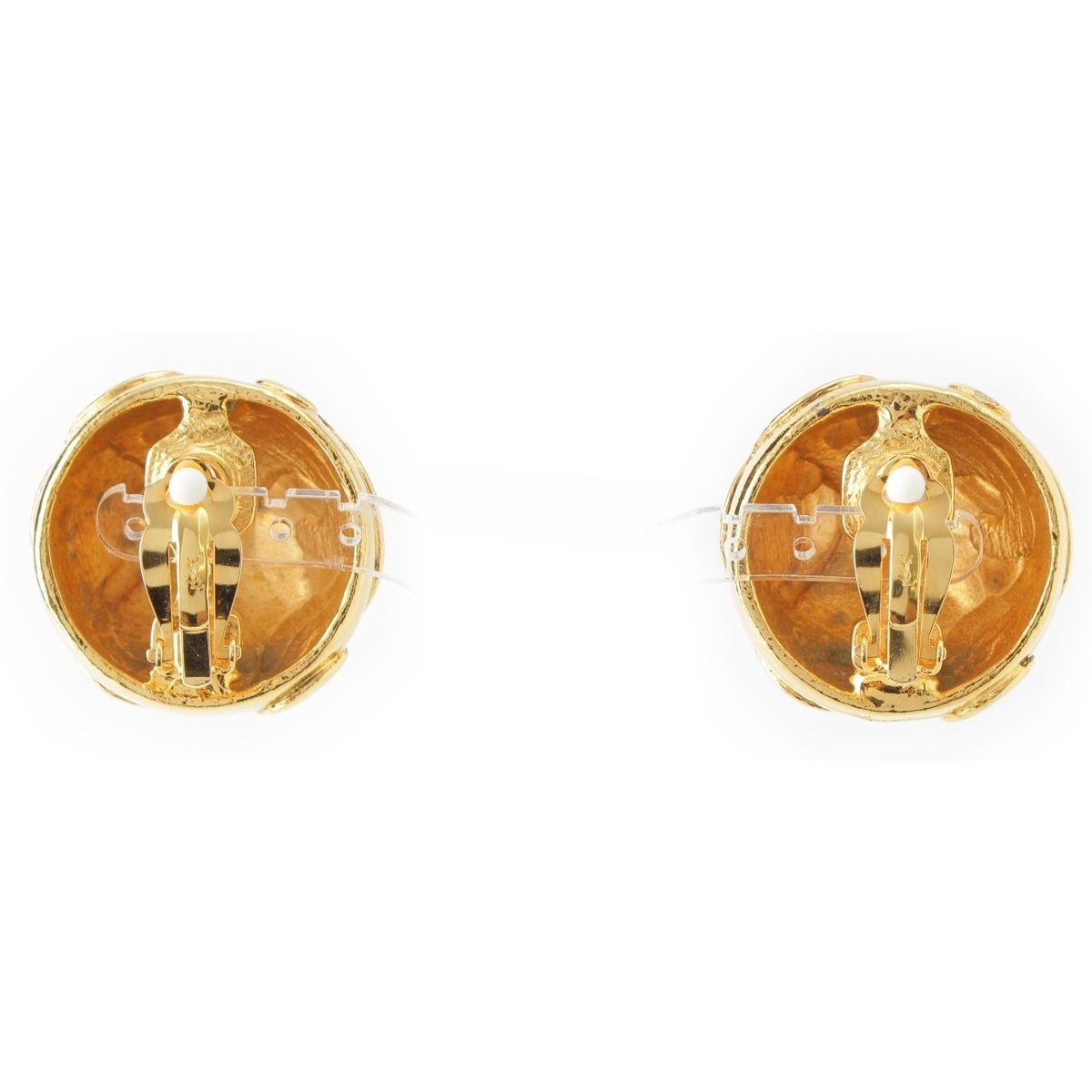 Saint Laurent Vintage Circle Earrings Gold — view 2
