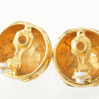Saint Laurent Vintage Circle Earrings Gold — view 5
