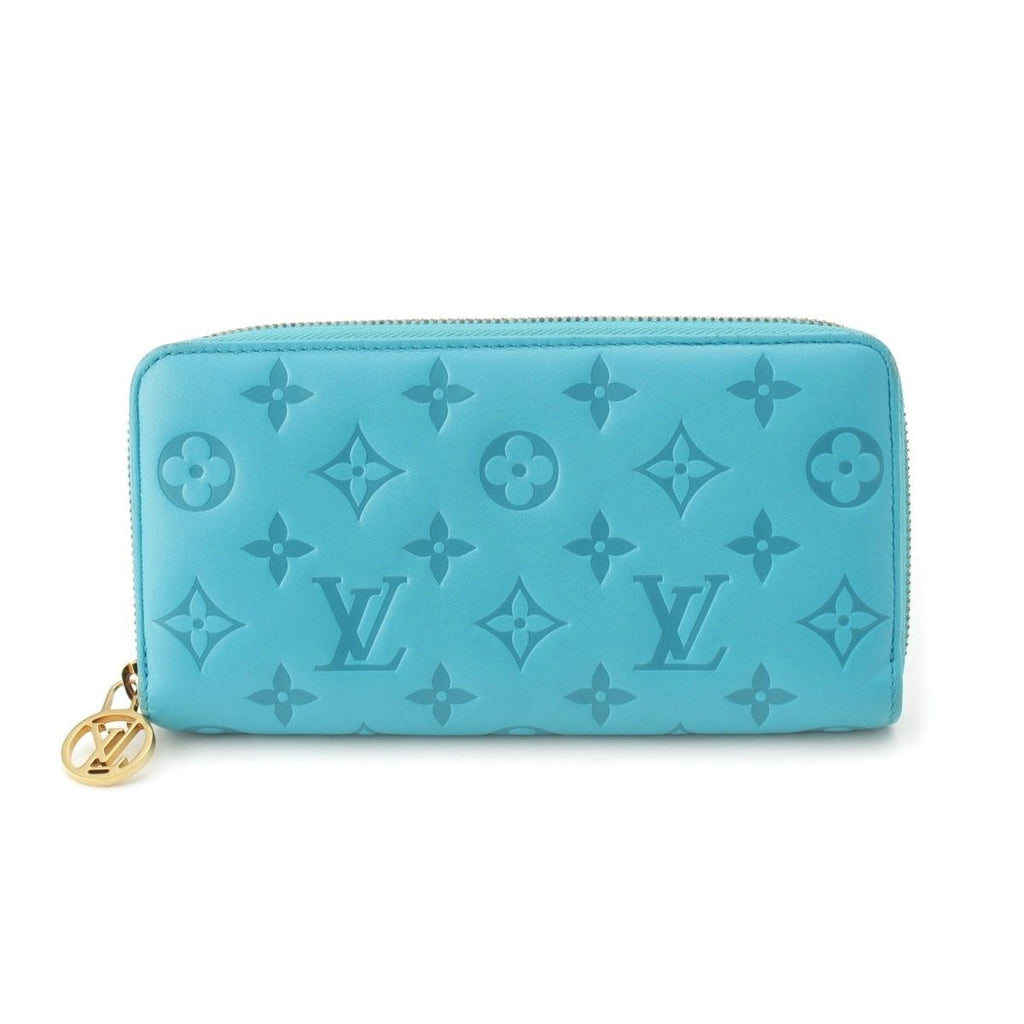 Louis Vuitton Coussin Zippy Monogram Leather Wallet Turquoise Blue