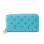 Louis Vuitton Coussin Zippy Monogram Leather Wallet Turquoise Blue