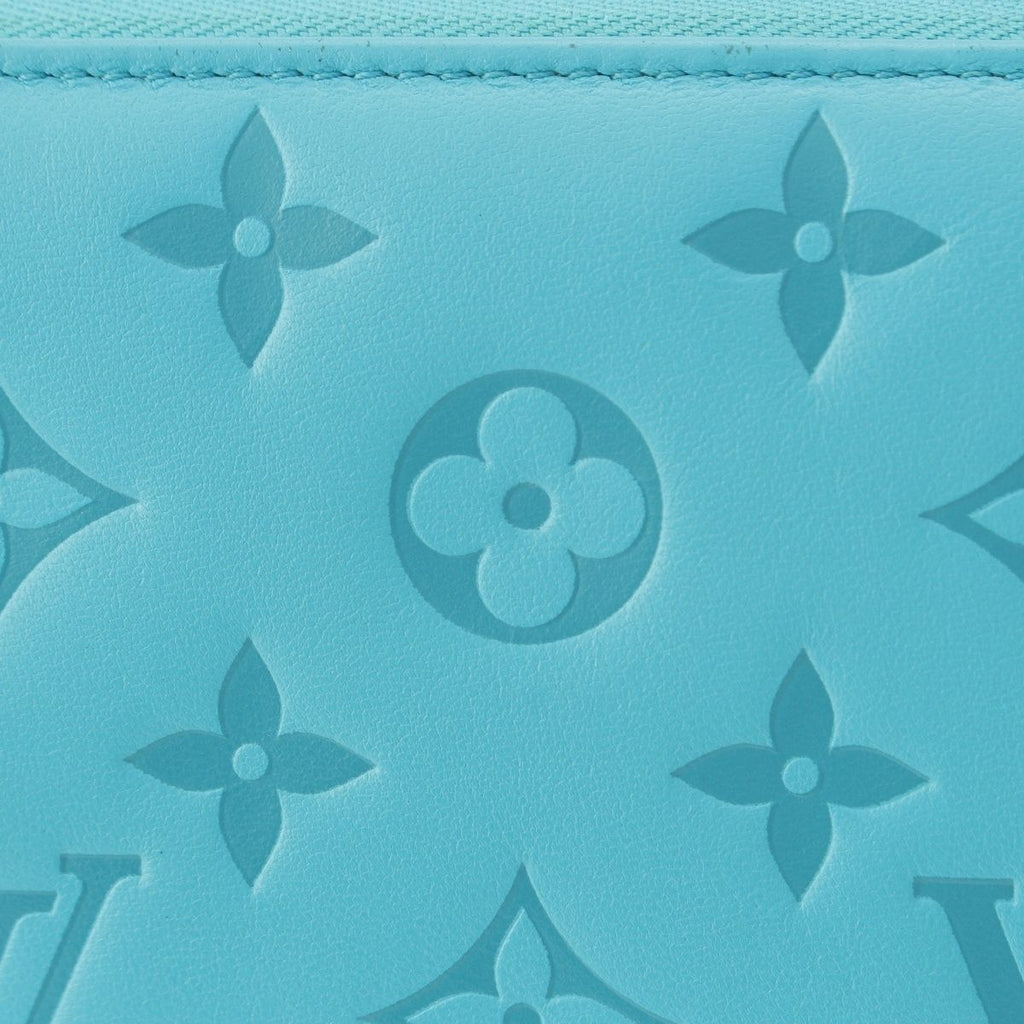 Louis Vuitton Coussin Zippy Monogram Leather Wallet Turquoise Blue — view 6
