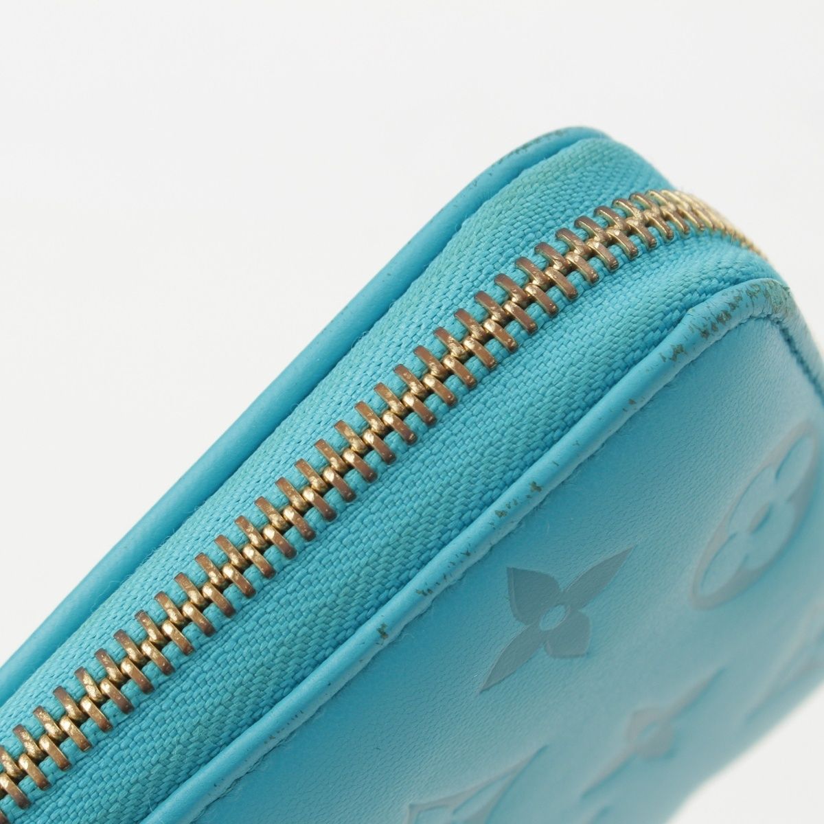 Louis Vuitton Coussin Zippy Monogram Leather Wallet Turquoise Blue — view 8