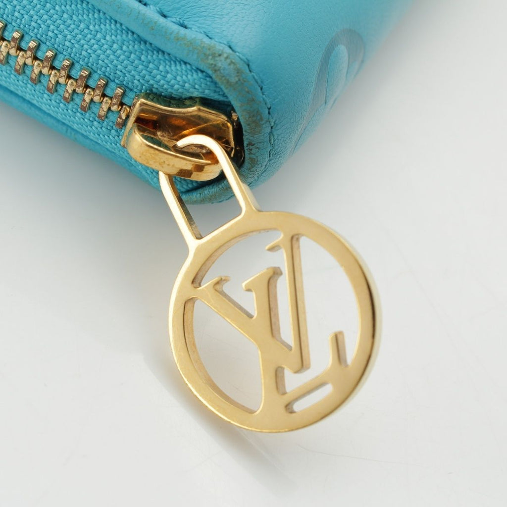 Louis Vuitton Coussin Zippy Monogram Leather Wallet Turquoise Blue — view 7