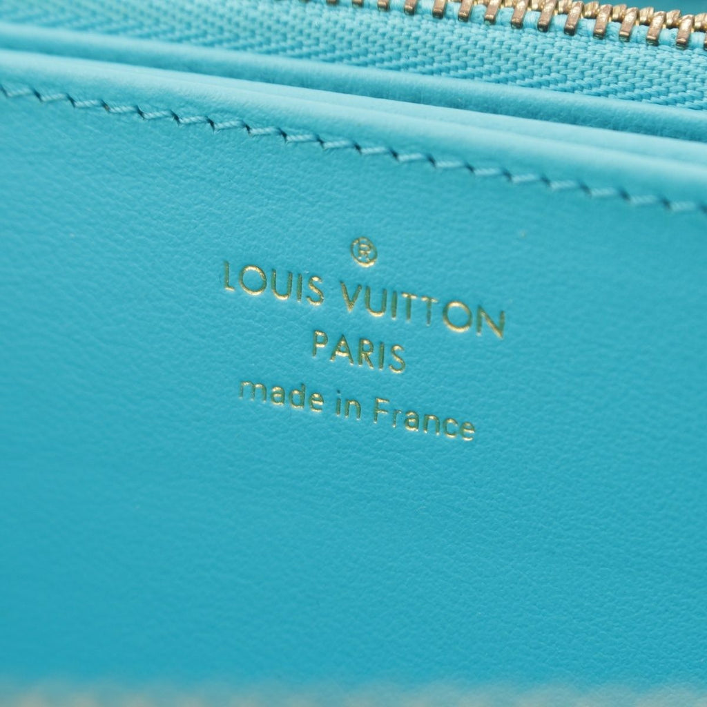 Louis Vuitton Coussin Zippy Monogram Leather Wallet Turquoise Blue — view 5