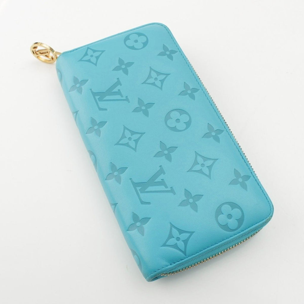 Louis Vuitton Coussin Zippy Monogram Leather Wallet Turquoise Blue — view 3
