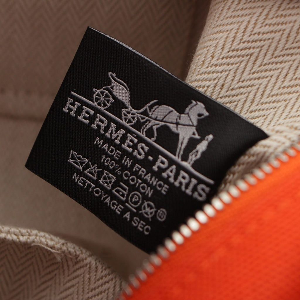 Hermes Brid-a-brac PM Cotton Canvas Pouch Handbag Orange — view 7