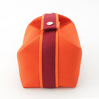 Hermes Brid-a-brac PM Cotton Canvas Pouch Handbag Orange — view 3