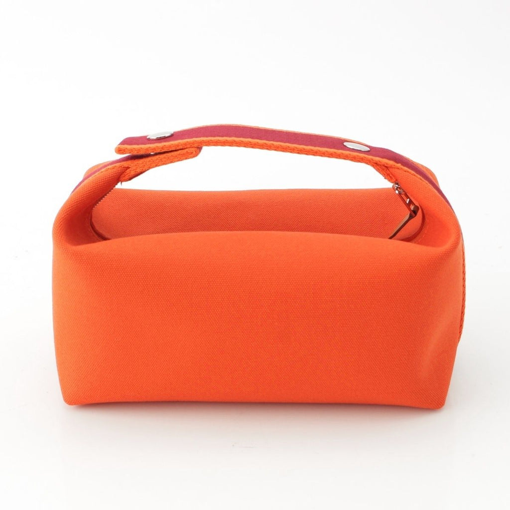 Hermes Brid-a-brac PM Cotton Canvas Pouch Handbag Orange — view 4